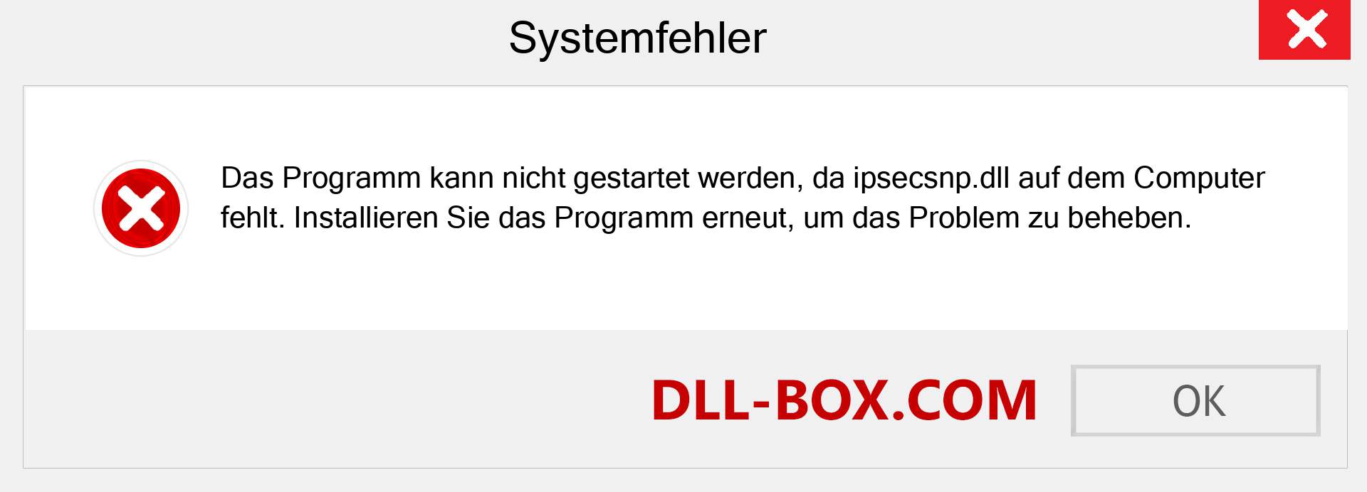 ipsecsnp.dll-Datei fehlt?. Download für Windows 7, 8, 10 - Fix ipsecsnp dll Missing Error unter Windows, Fotos, Bildern