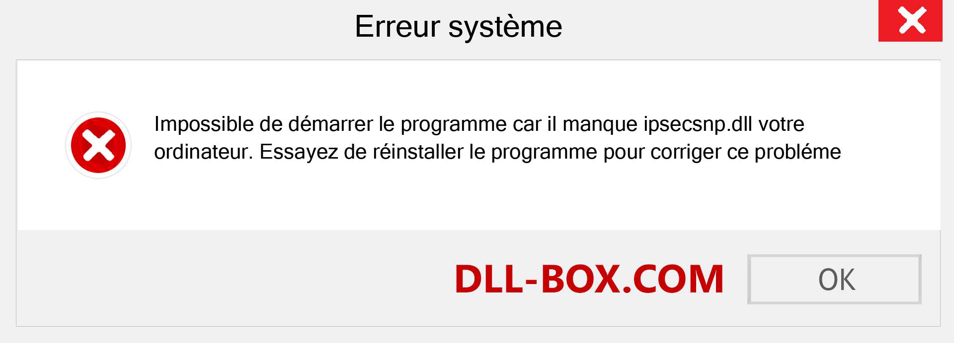 Le fichier ipsecsnp.dll est manquant ?. Télécharger pour Windows 7, 8, 10 - Correction de l'erreur manquante ipsecsnp dll sur Windows, photos, images